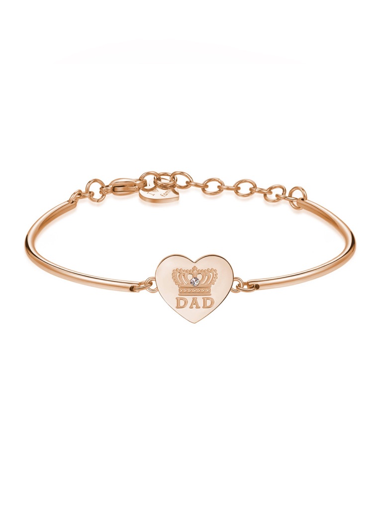 Brosway Chakra Rose Gold Heart Charm Bracelet Approximately 70 Mm In Diameter.